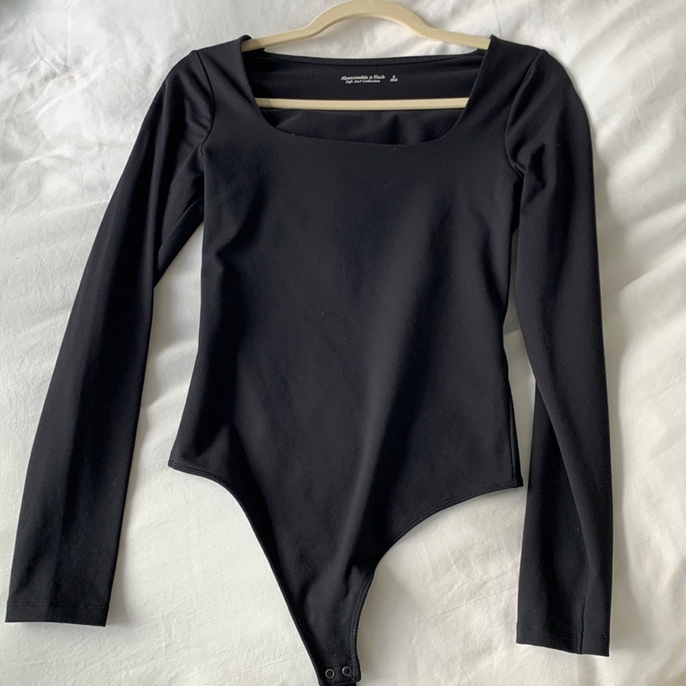 Abercrombie black Long - sleeve scoop neck bodysuit